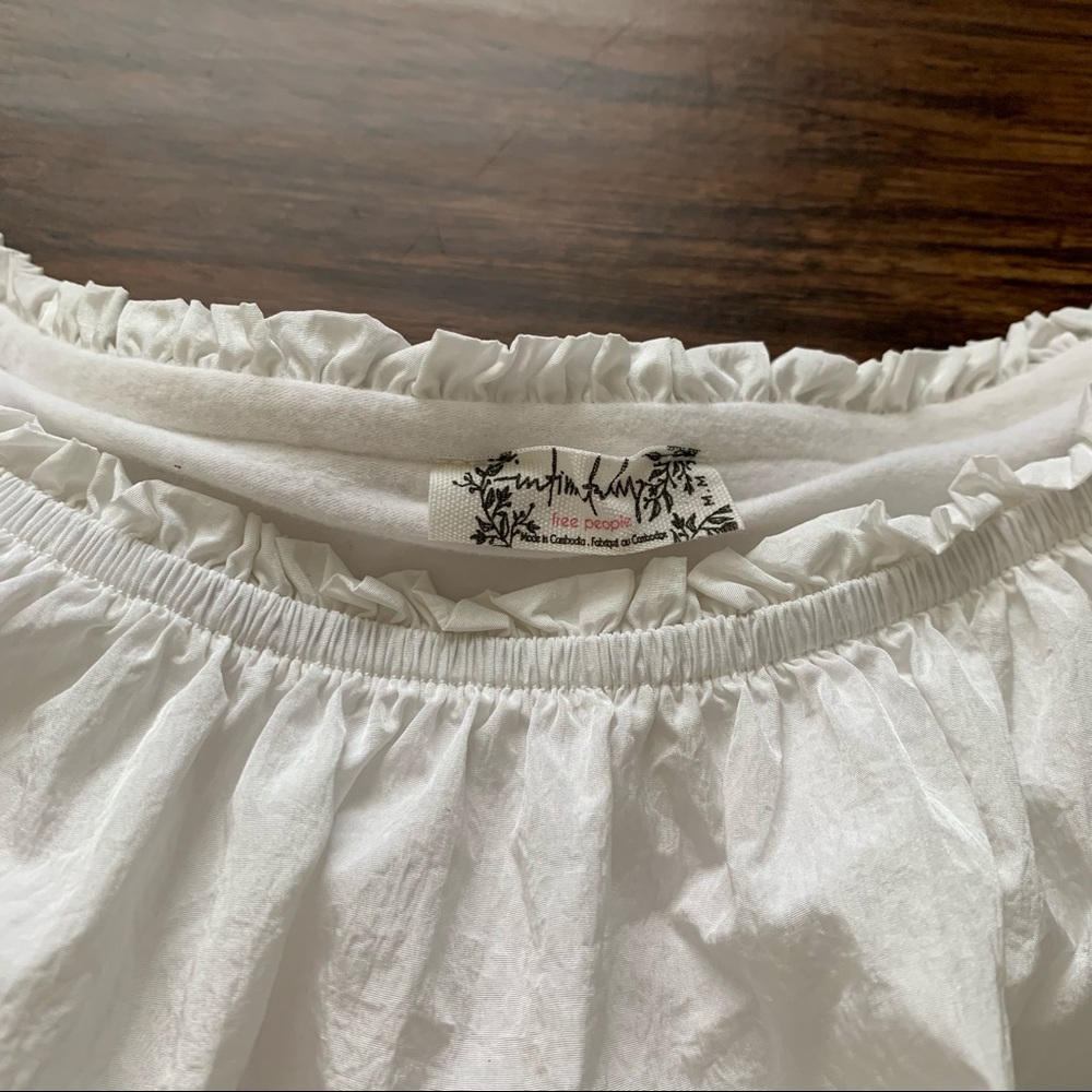 FREE PEOPLE Off Shoulder Ruffled Bodysuit White - Picture 3 of 6
